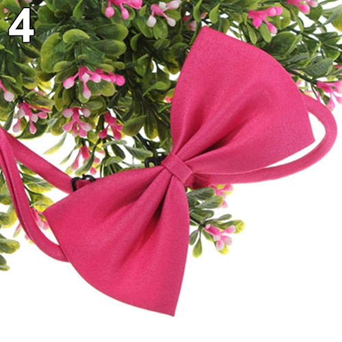 Cute Solid Color Adjustable Cat Bowtie Pet Dog Collar Bowknot Necktie Bow Tie